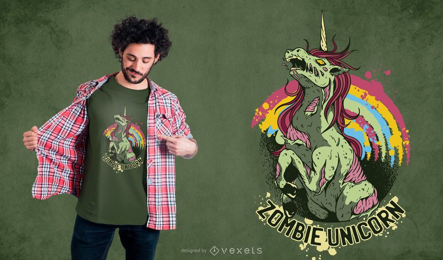 Diseño de camiseta zombie unicornio Diseño de camiseta zombie unicornio