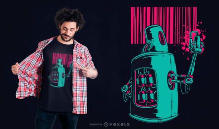 Diseño de camiseta robot graffiti. Diseño de camiseta robot graffiti.