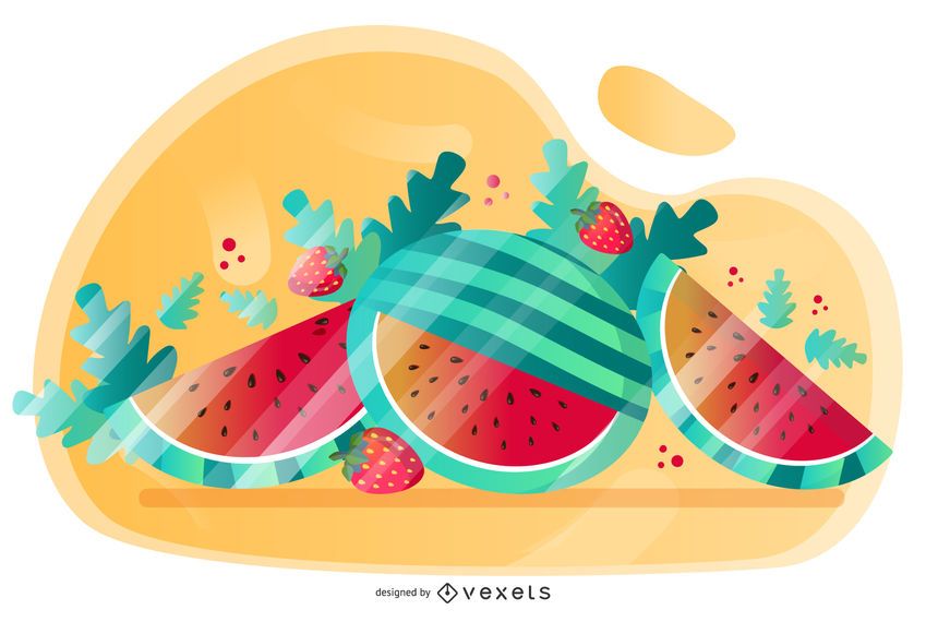 Diseño artístico de vector de sandía Diseño artístico de vector de sandía