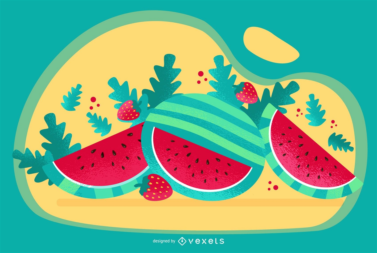 Wassermelonen-Kunst-Vektor-Design
