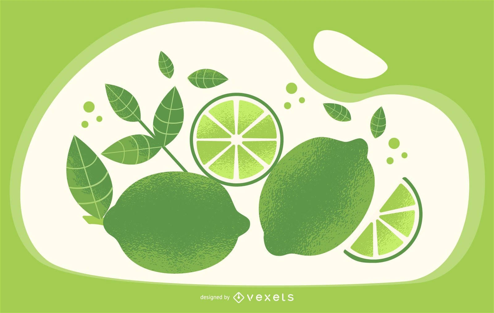 Ilustração artística verde-limão