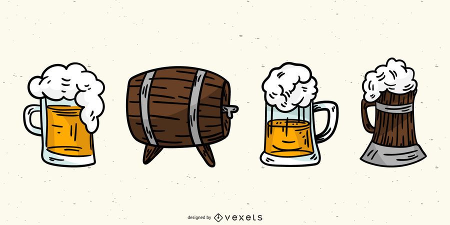 Germany Beer Elements Vector Set Germany Beer Elements Vector Set