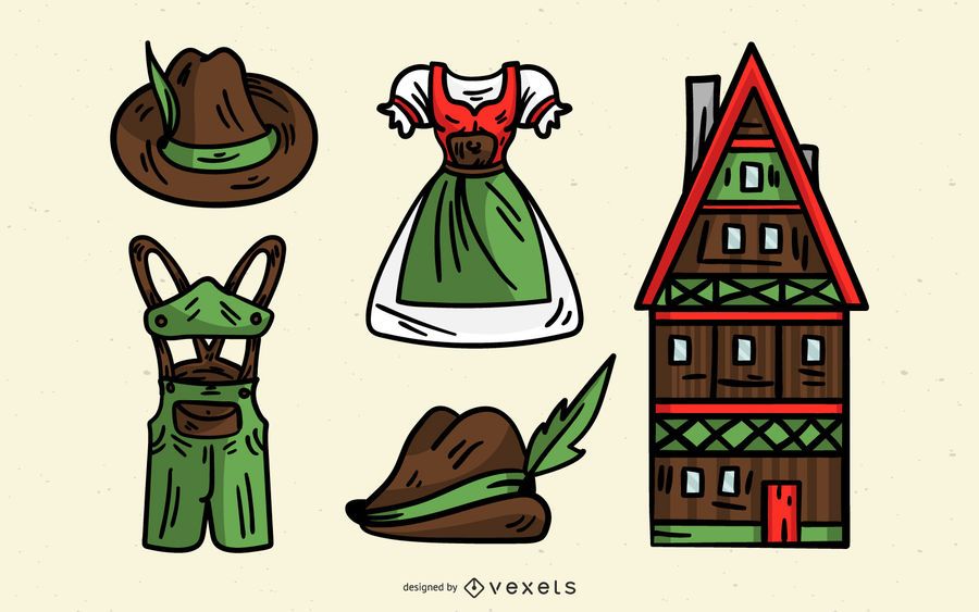Germany elements vector set Germany elements vector set
