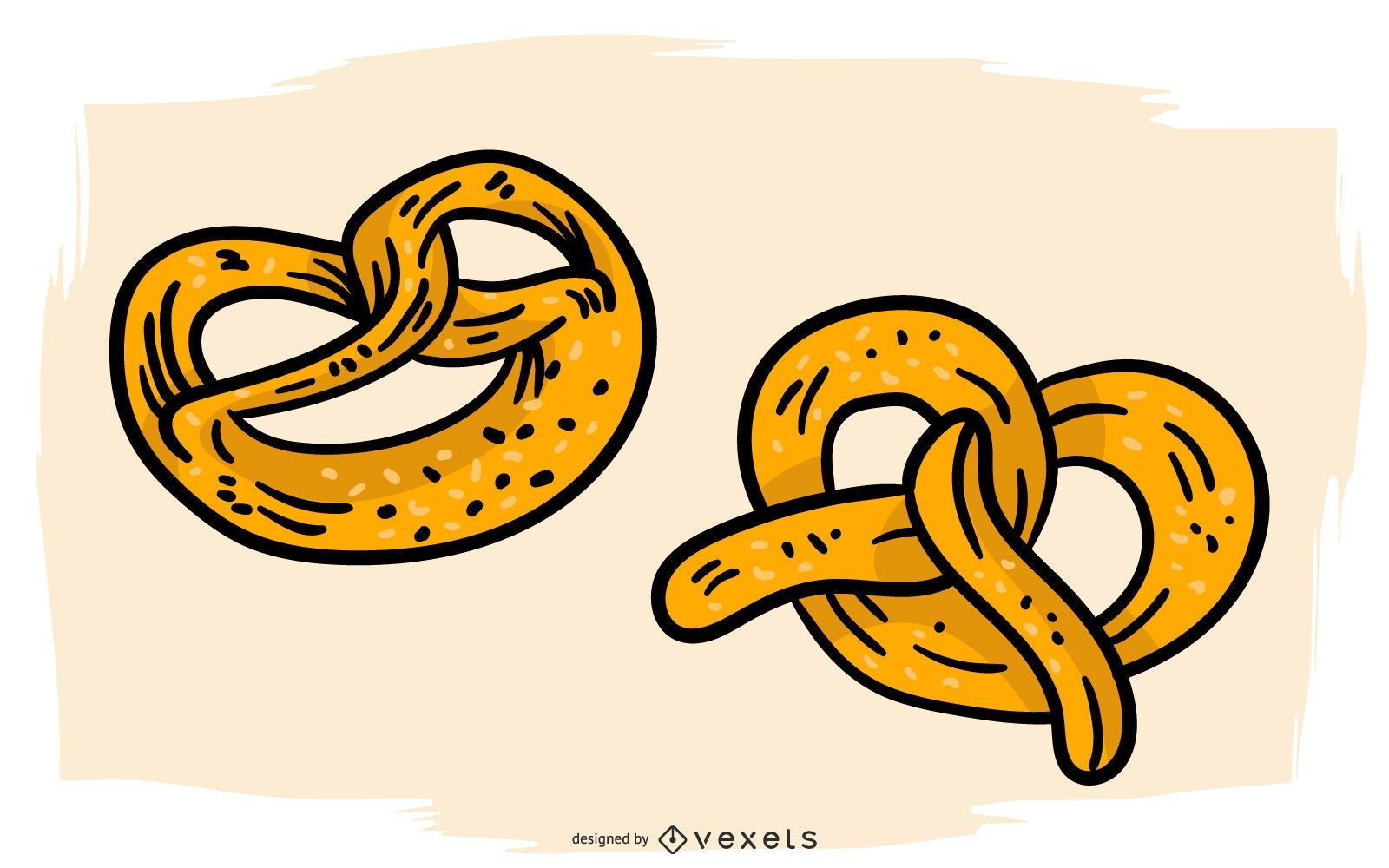 German pretzels illustration design