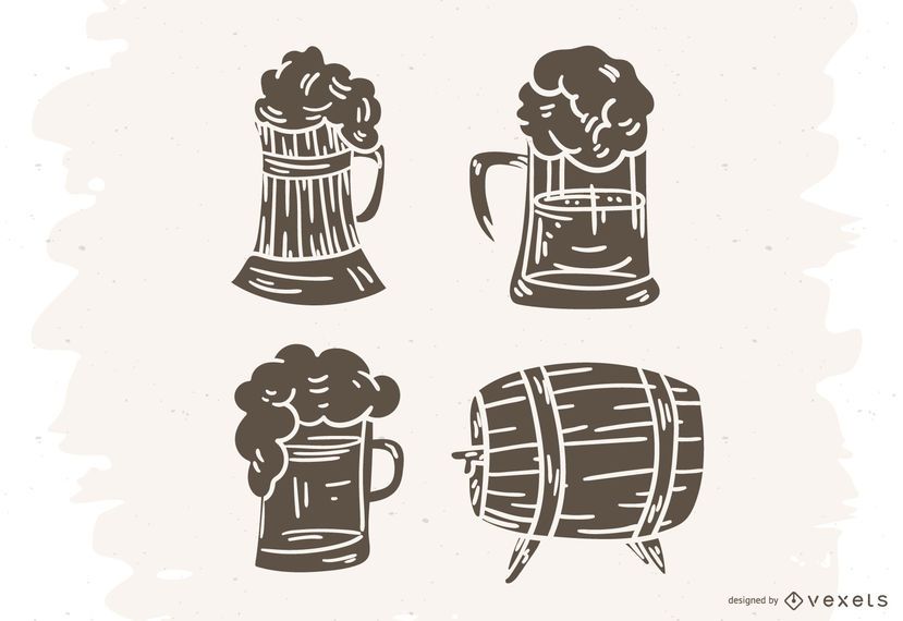 Germany beer silhouette set Germany beer silhouette set