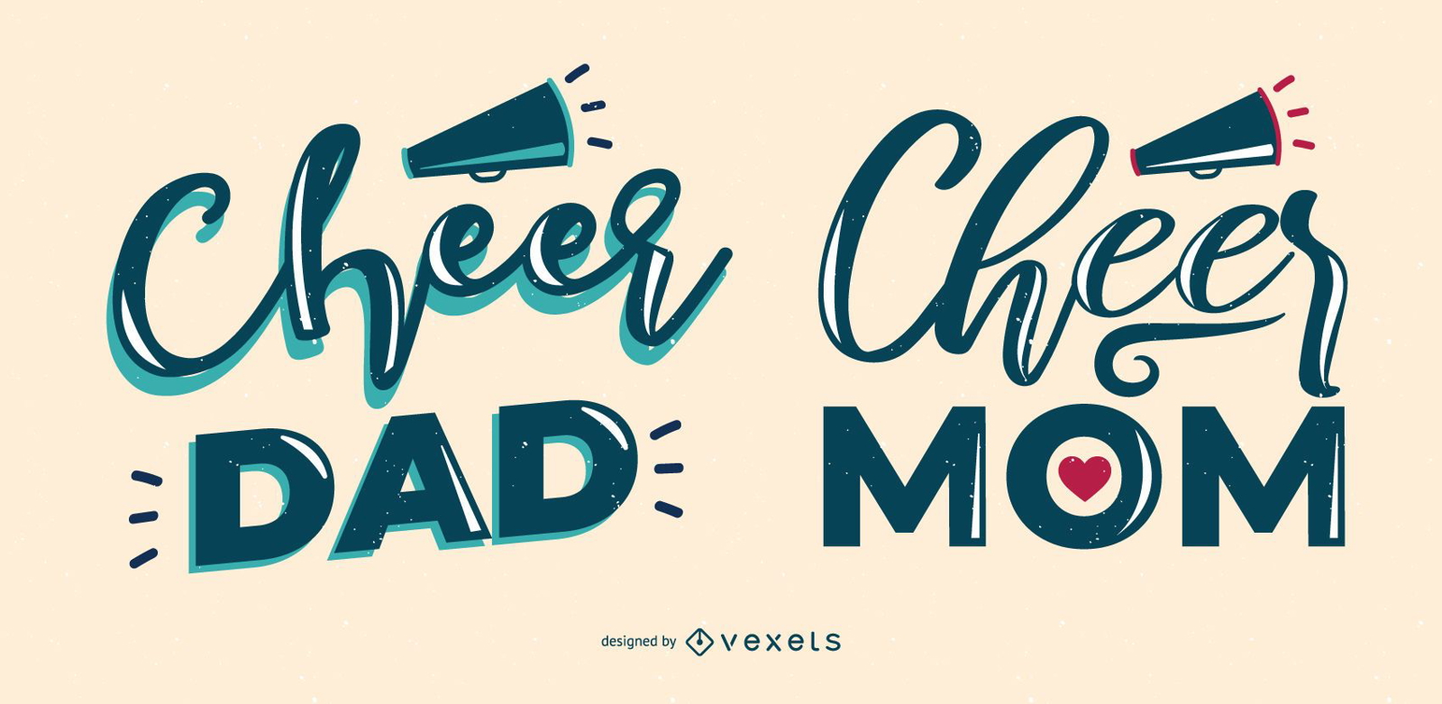 Cheer Dad Mom Schriftzug Set