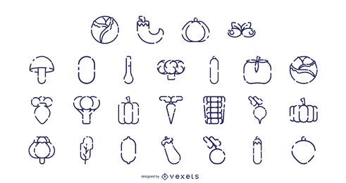 Vegetables stroke set Vegetables stroke set