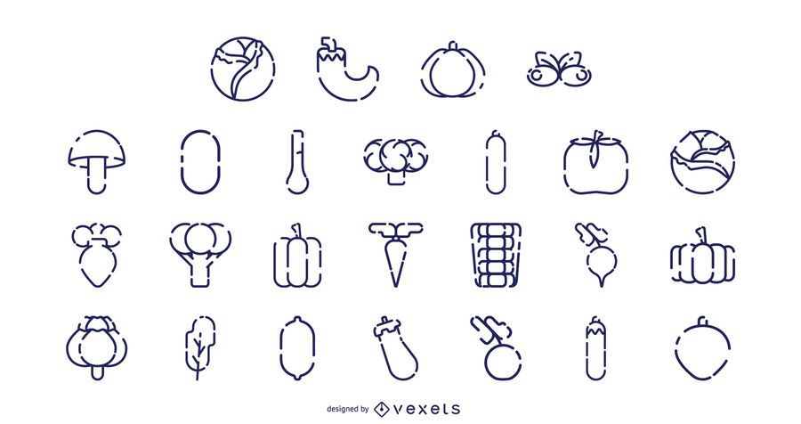 Vegetables stroke set Vegetables stroke set