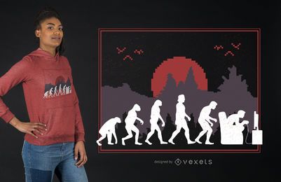 Projeto engraçado do t-shirt da evolução do jogo Projeto engraçado do t-shirt da evolução do jogo