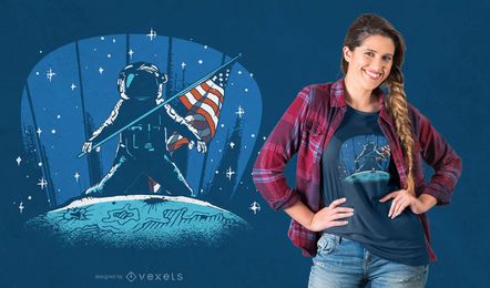 Diseño de camiseta astronauta de aterrizaje lunar Diseño de camiseta astronauta de aterrizaje lunar