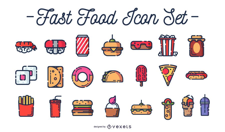 Colourful Fast Food Collection Colourful Fast Food Collection