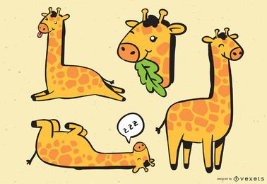 Cute Giraffe Collection Illustration Cute Giraffe Collection Illustration