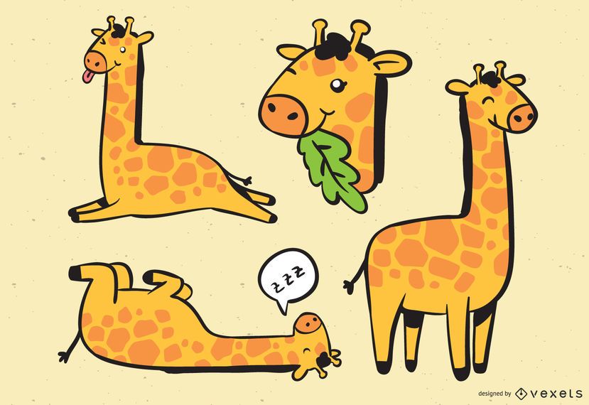 Cute, girafa, cobrança, ilustração Cute, girafa, cobrança, ilustração