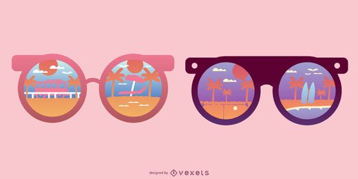 Gafas de sol redondas playa reflejo Gafas de sol redondas playa reflejo