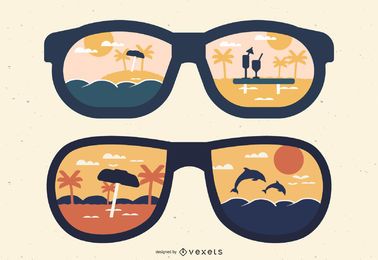 Summer Silhouette Sunglasses Reflections
