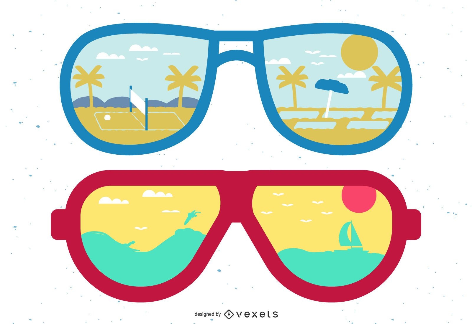 Sunglasses Sunny Beach Reflection