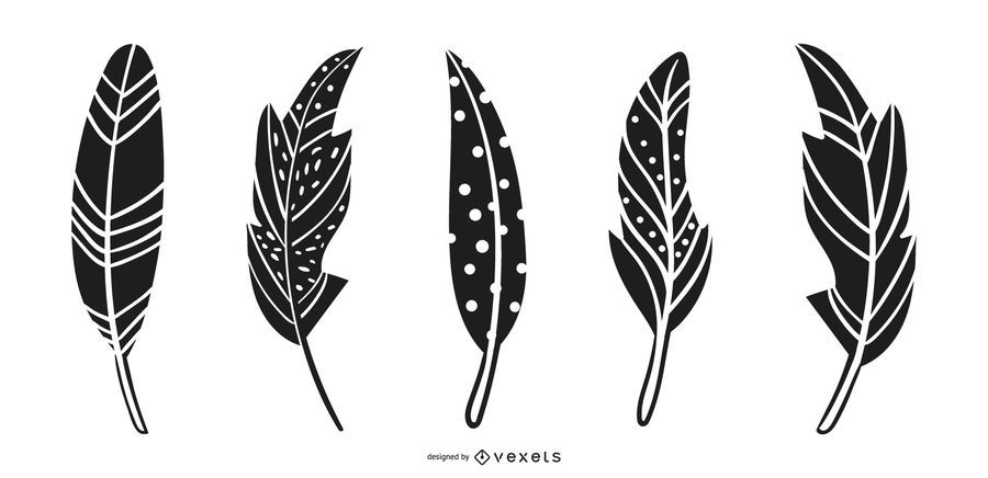 Ilustração do design da silhueta de penas Ilustração do design da silhueta de penas