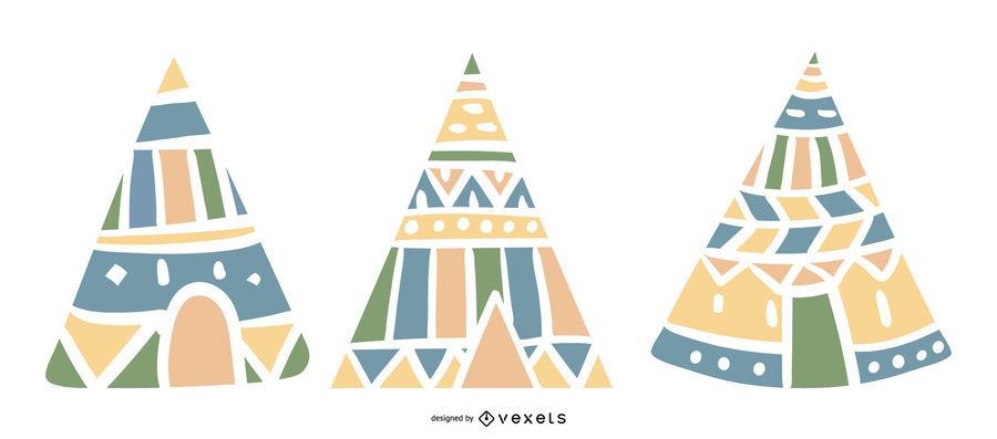 Ilustración de colección pastel tipi Ilustración de colección pastel tipi