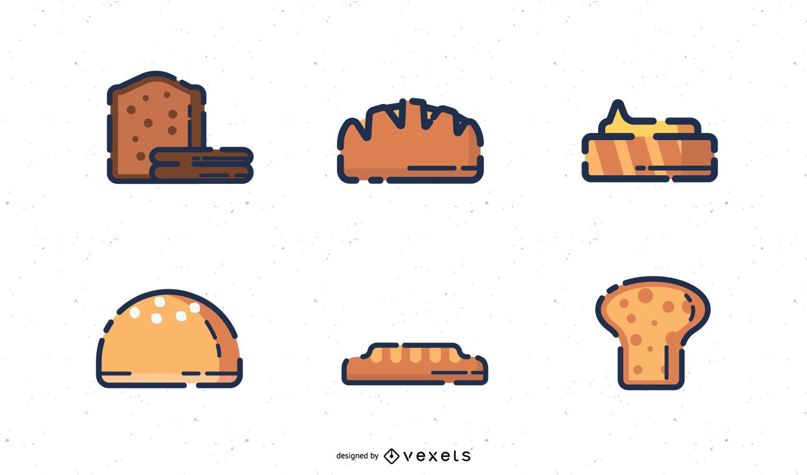 Iconos digitales de panadería