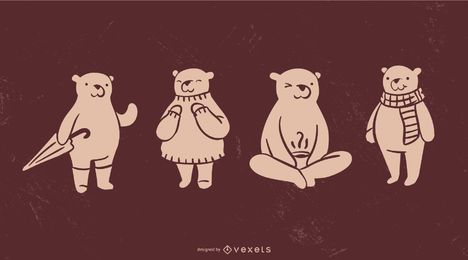 Cute Bear Silhouette Collection