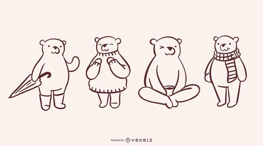 Simple Bear Doodle Collection Simple Bear Doodle Collection