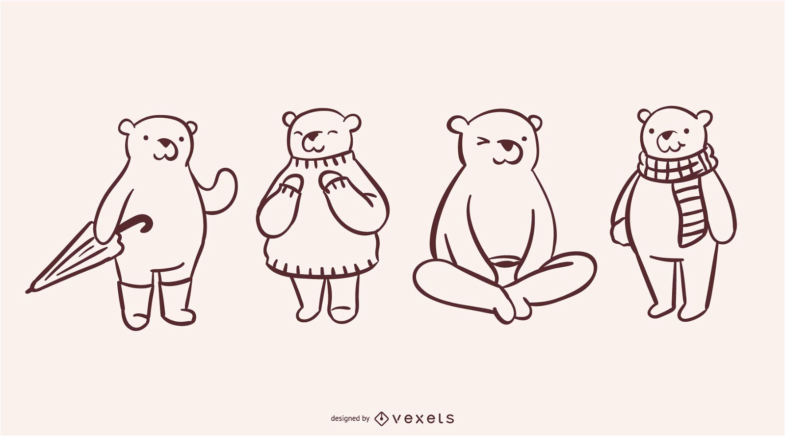 Colecci?n Simple Bear Doodle