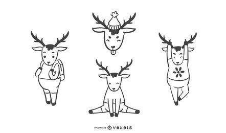 Simple Deer collection illustration