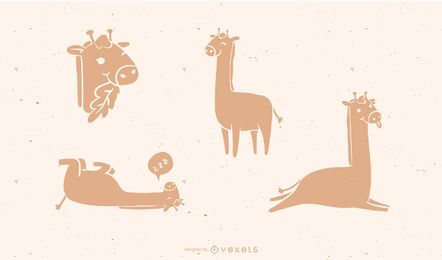 Gira girafa silhueta conjunto Gira girafa silhueta conjunto