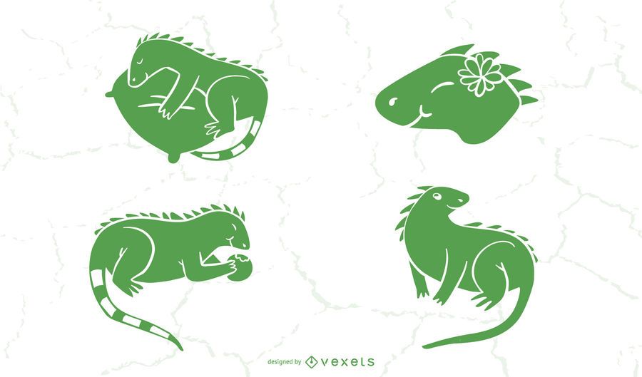 Cute Iguana Silhouette Collection Cute Iguana Silhouette Collection
