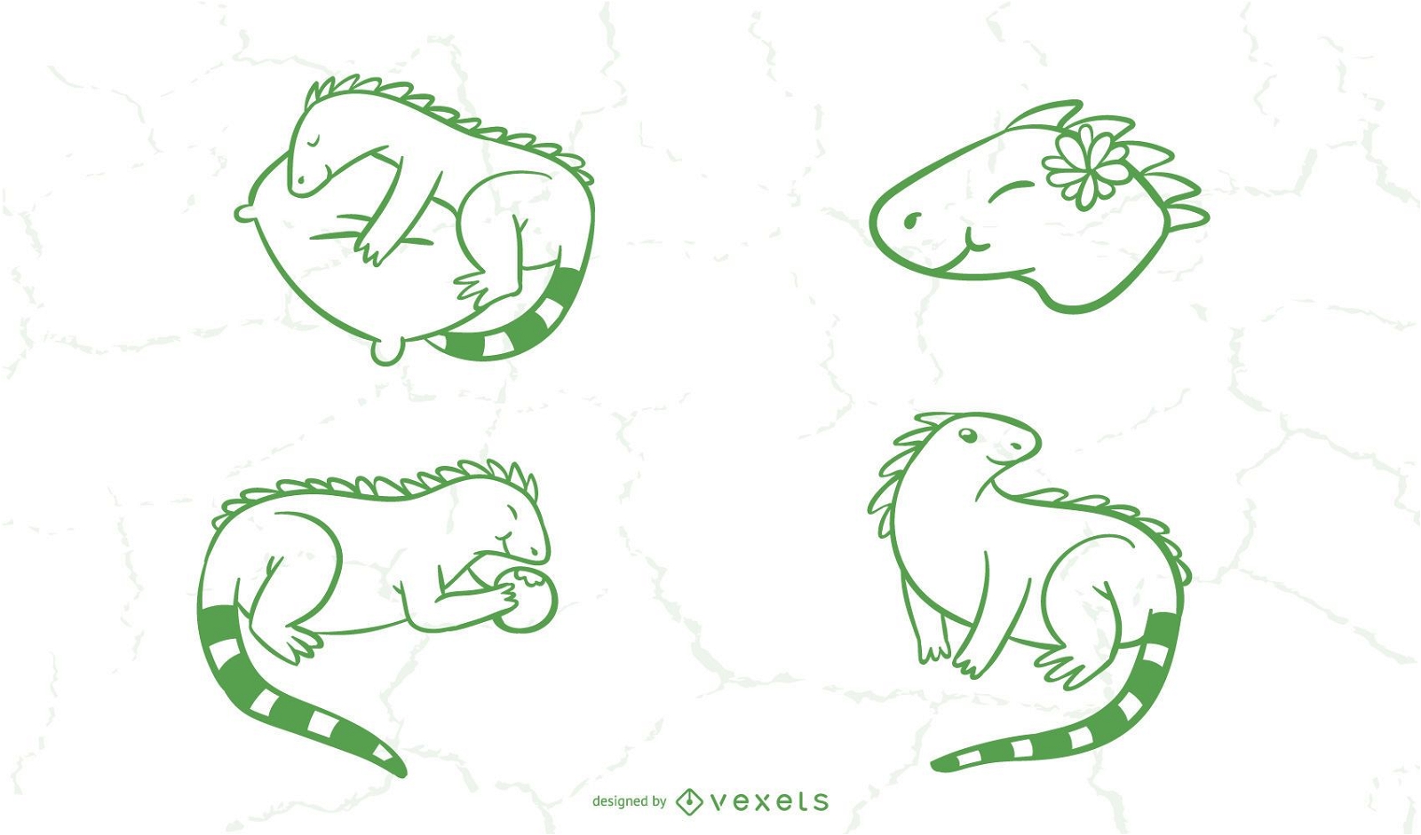 Coleção Simple Iguana Doodle