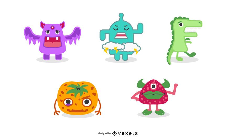 Cute monsters vector set Cute monsters vector set