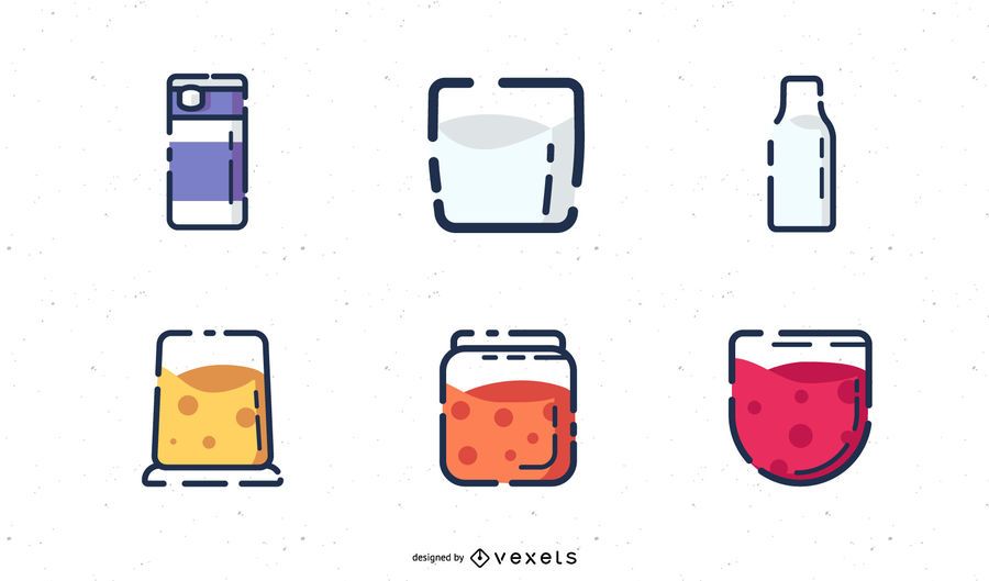 Drinking icons set Drinking icons set