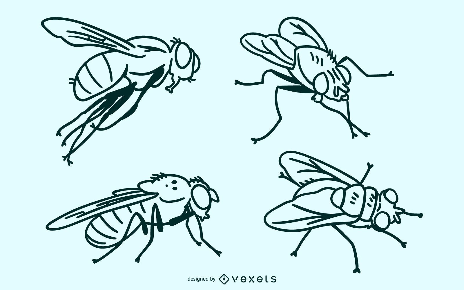 Fly stroke vector set