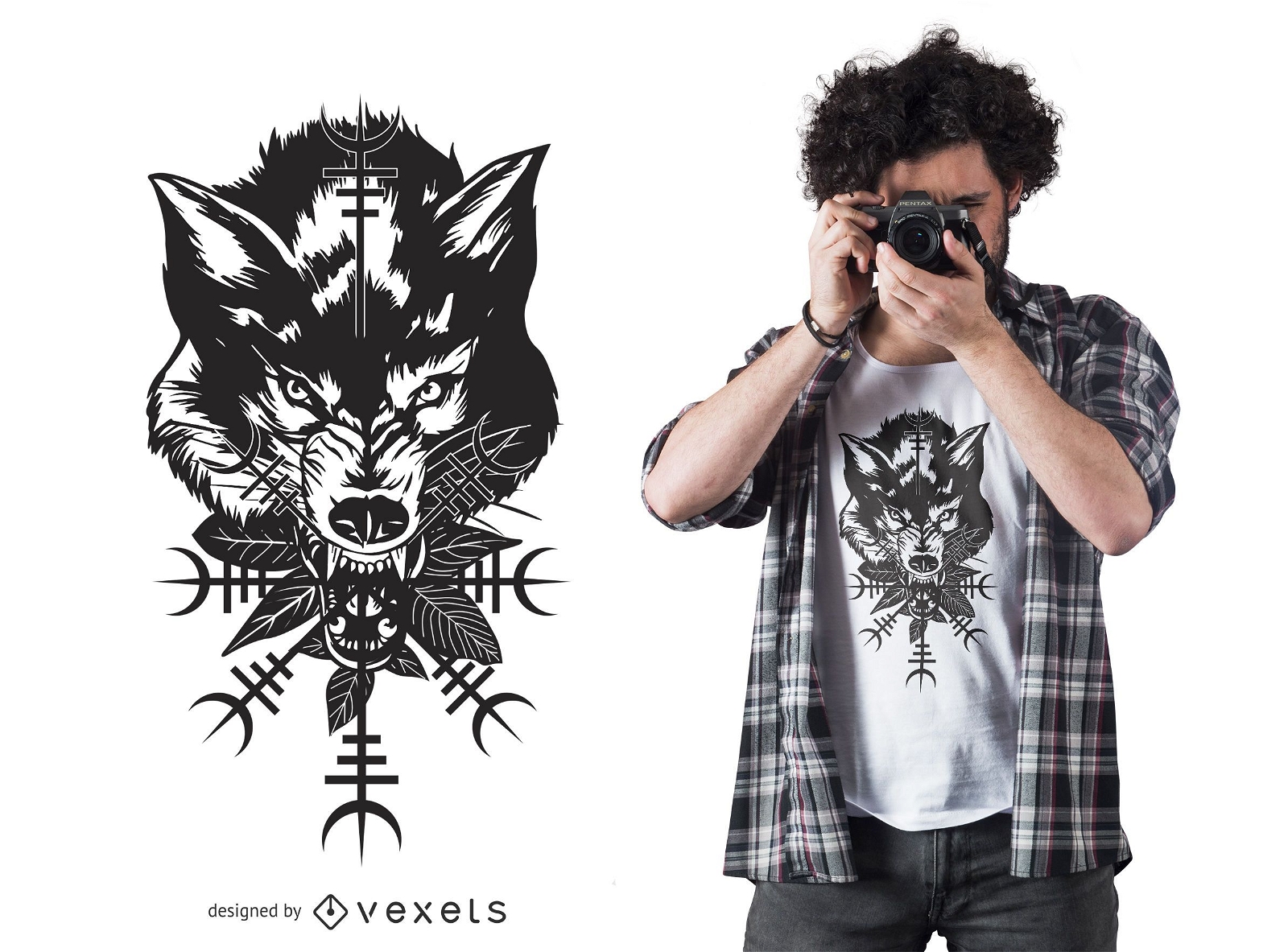 Wolf Head Graphic T-shirt Design