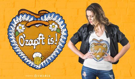 Projeto do t-shirt do coração do pão-de-espécie de Oktoberfest Projeto do t-shirt do coração do pão-de-espécie de Oktoberfest