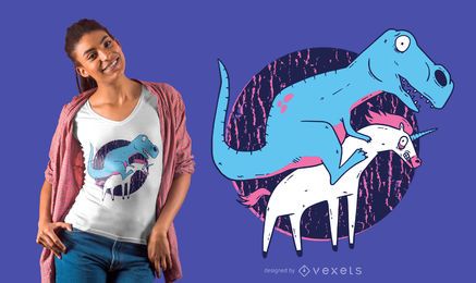 T-Rex Riding Unicorn T-shirt Design T-Rex Riding Unicorn T-shirt Design