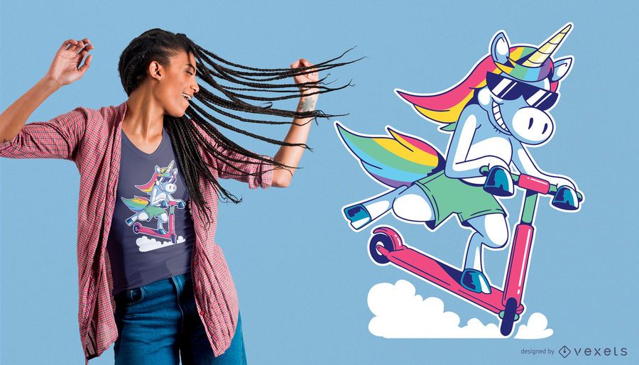 Scooter Unicorn T-shirt Design Scooter Unicorn T-shirt Design