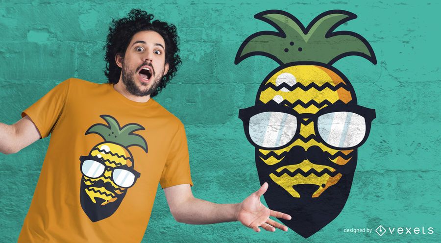 Design de camisetas hipster de abacaxi Design de camisetas hipster de abacaxi