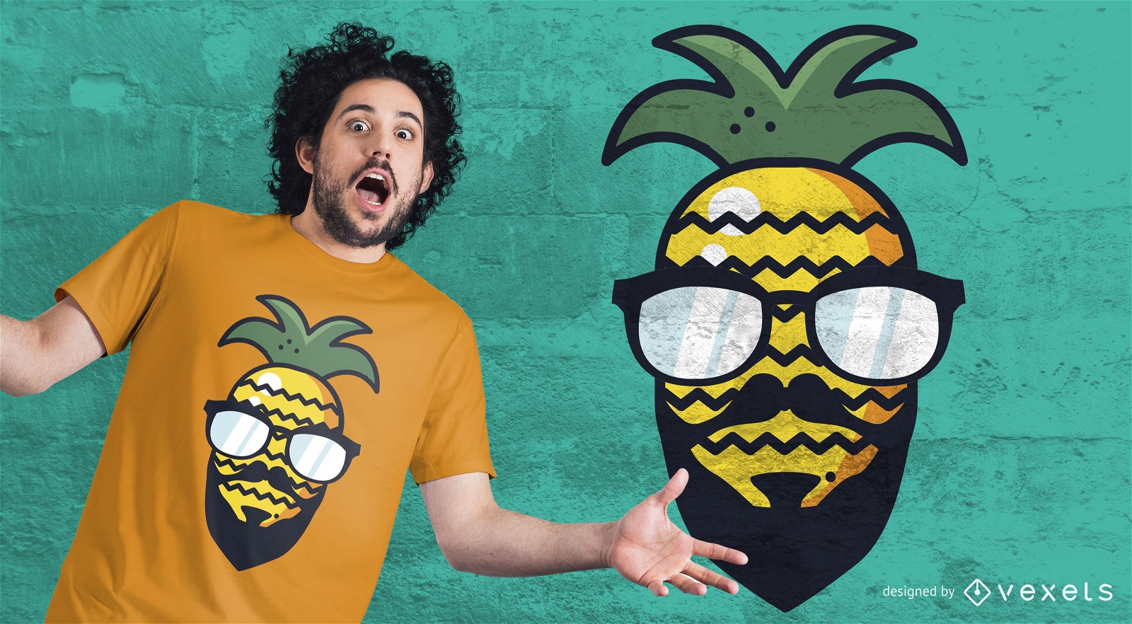 Hipster Ananas T-Shirt Design