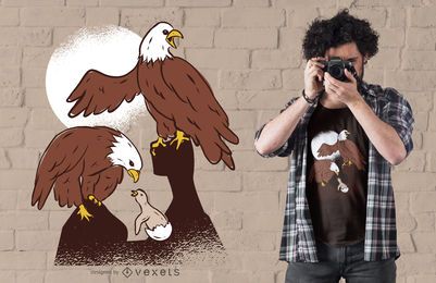 Eagle Family Illustration T-Shirt Design