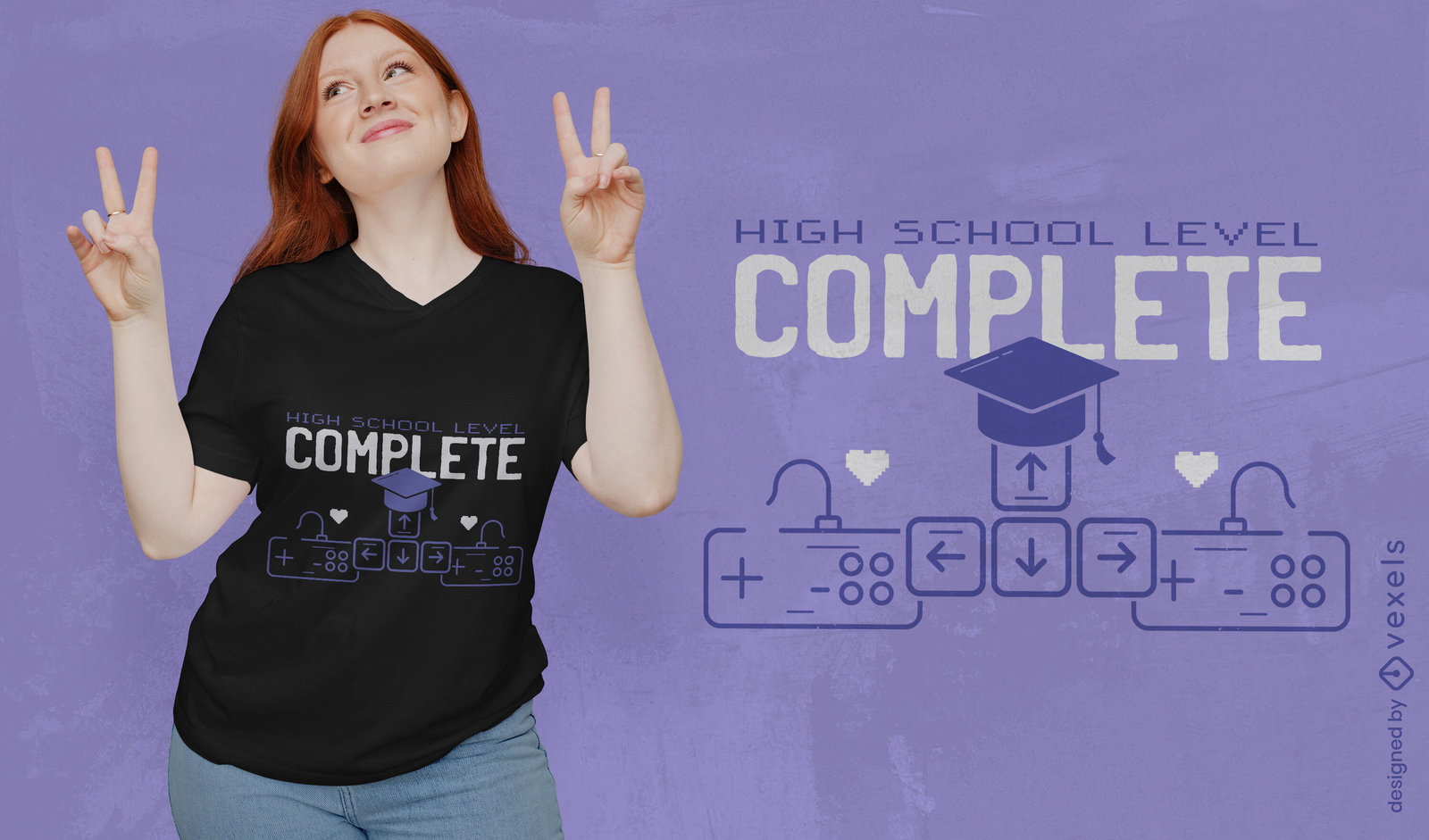 Diseño de camiseta de juego de graduación