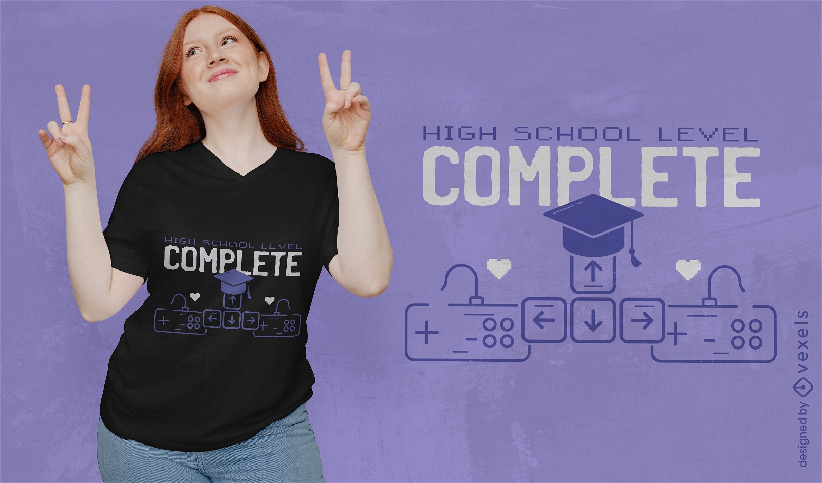 Graduation Gaming T-shirt Design