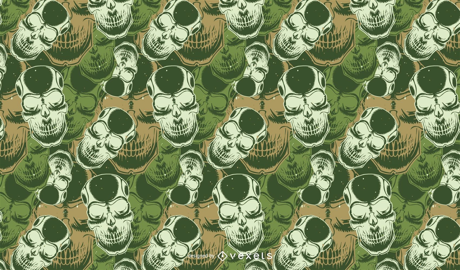 Camouflage Skull Pattern Vector Design