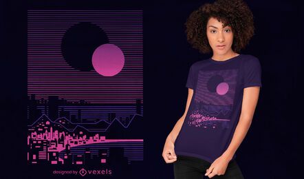 Diseño de camiseta de sol y luna