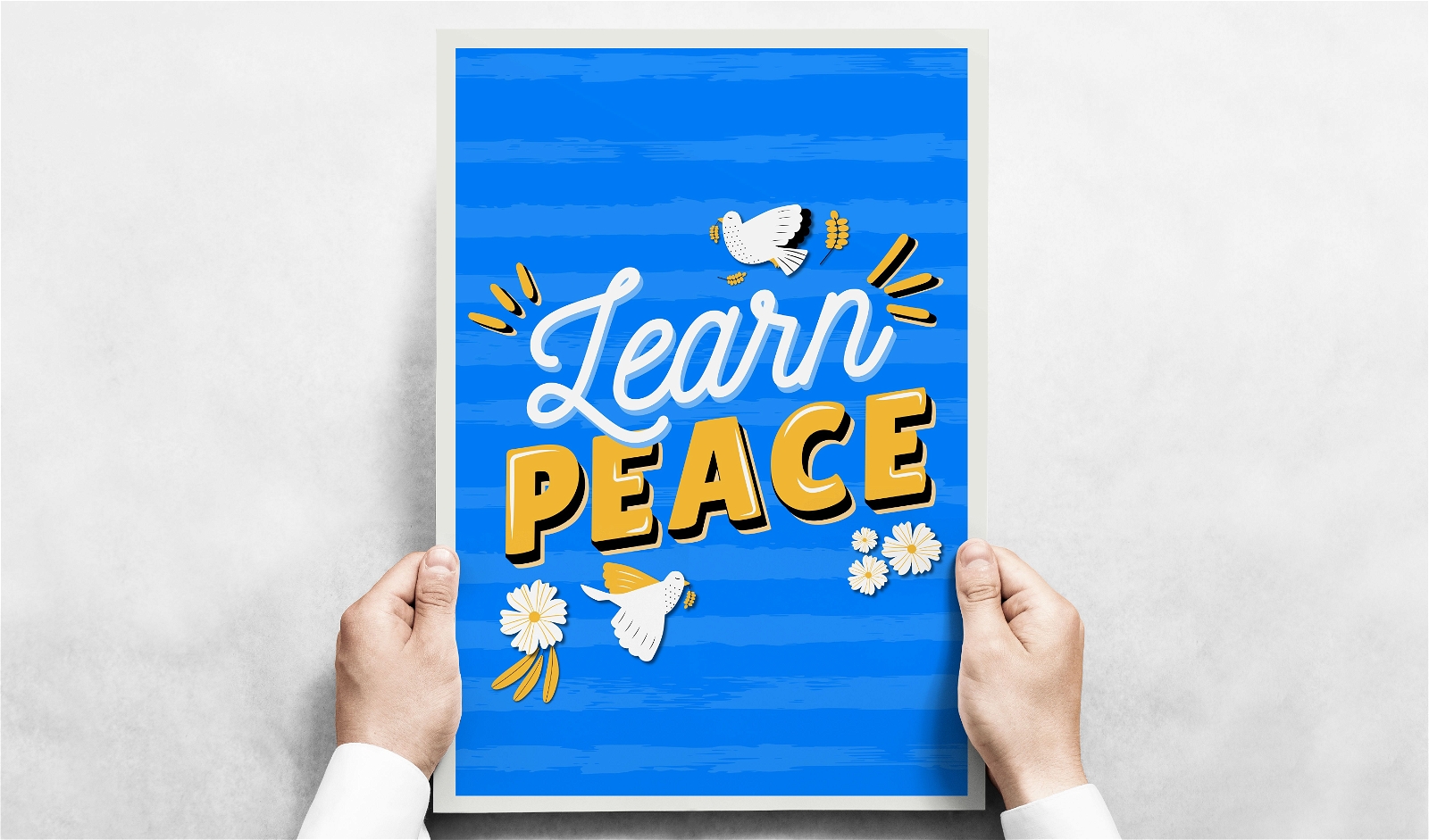 Lernen Sie Friedensplakatillustration