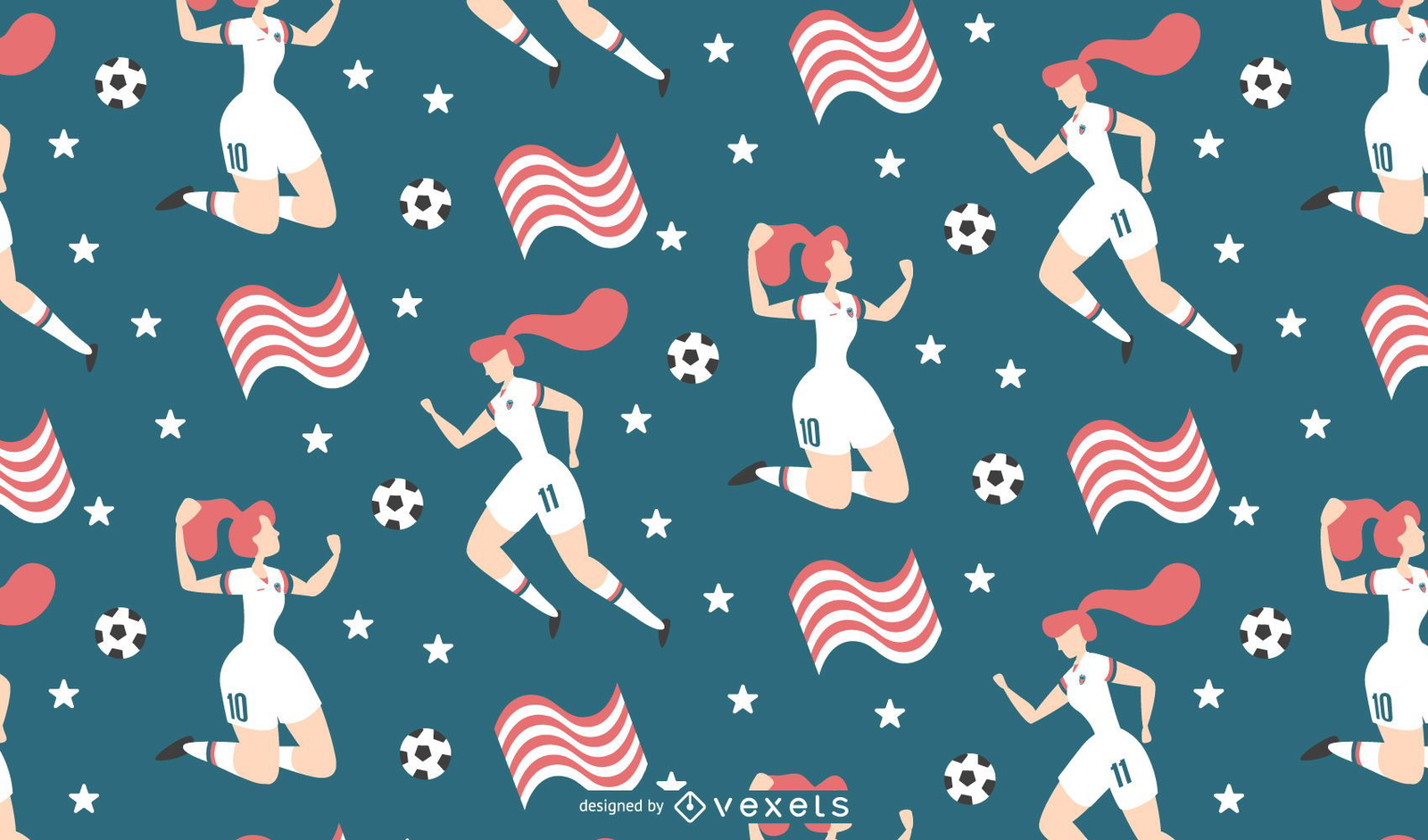 Ilustração de fundo de futebol feminino