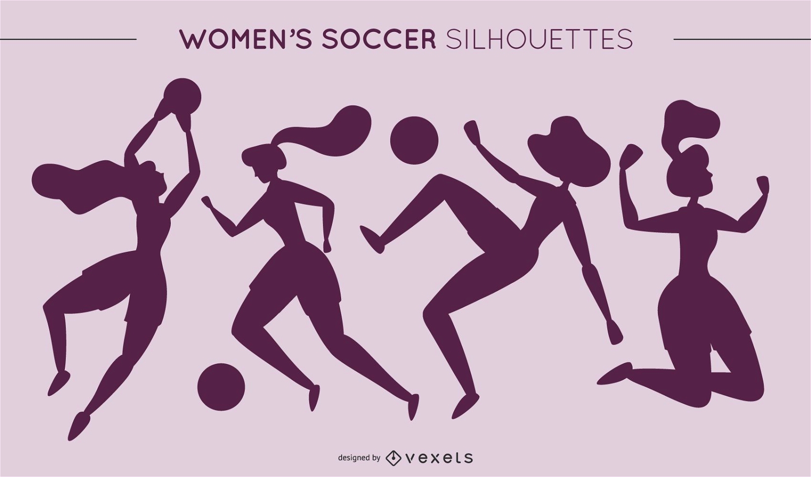 Frauen Fußball Silhouetten