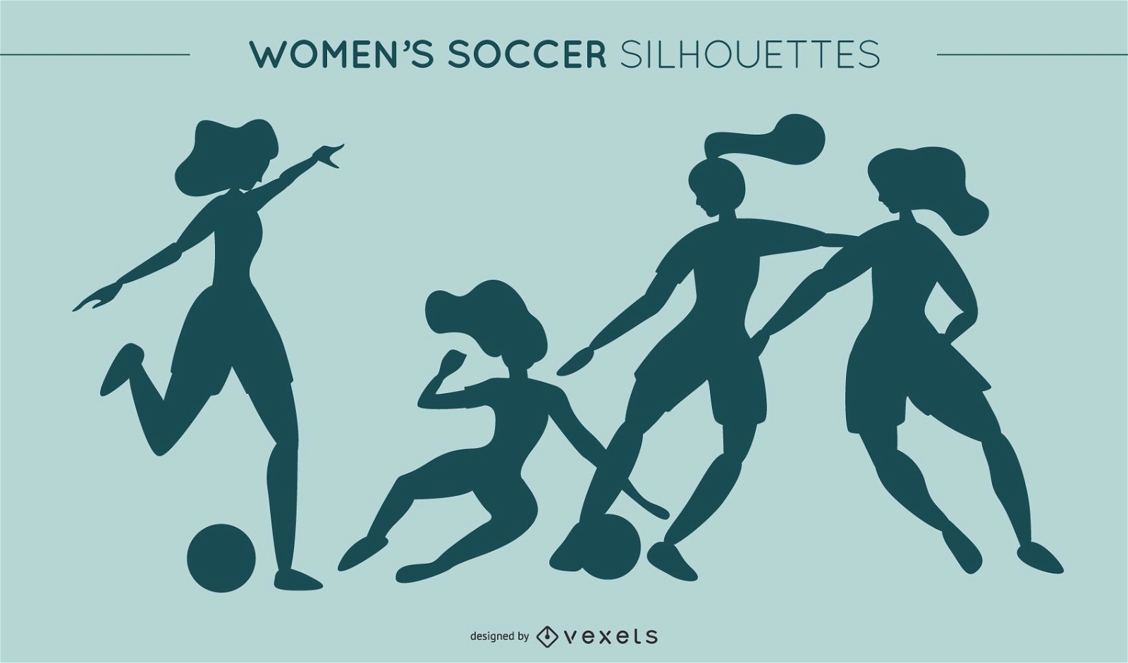 Silhuetas de futebol feminino