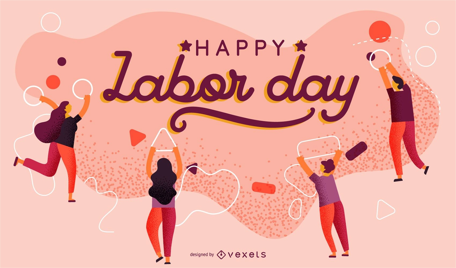 Labor day abstract poster design