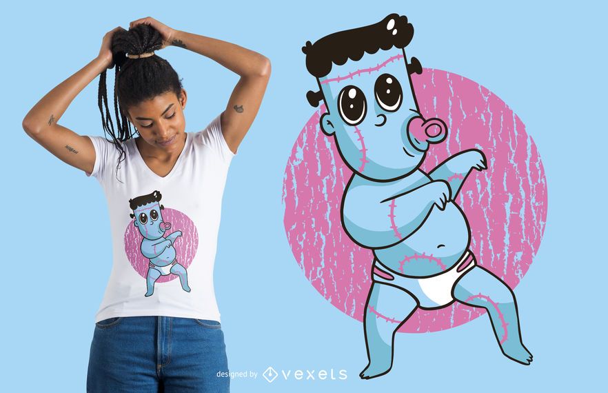 Baby Frankenstein T-shirt Design Baby Frankenstein T-shirt Design